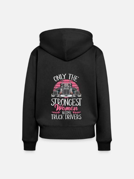 Lastwagenfahrer Geschenk - Frauen Premium Bio Zip Hoodie - Schwarz