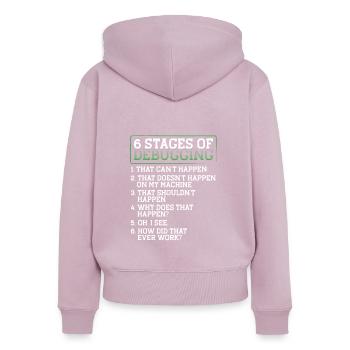 Programmieren Informatiker Coder - Frauen Premium Bio Zip Hoodie - Altrosa - Hinten - Julia (174cm)