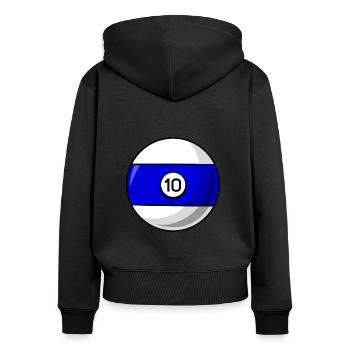 Billardkugel 10 blau Billard zehn - Frauen Premium Bio Zip Hoodie - Schwarz - Hinten - Julia (174cm)