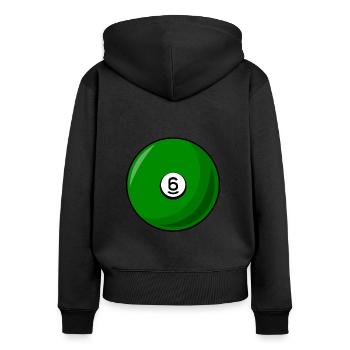 Billiard ball 6 green Billiards six - Women's Premium Organic Zip Hoodie - black - Back - Julia (174cm)