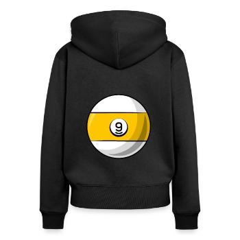 Billardkugel 9 gelb Billard neun - Frauen Premium Bio Zip Hoodie - Schwarz - Hinten - Julia (174cm)