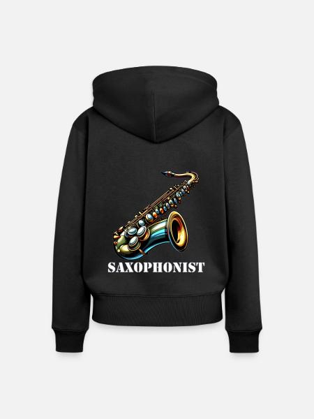 Saxophonist - Frauen Premium Bio Zip Hoodie -