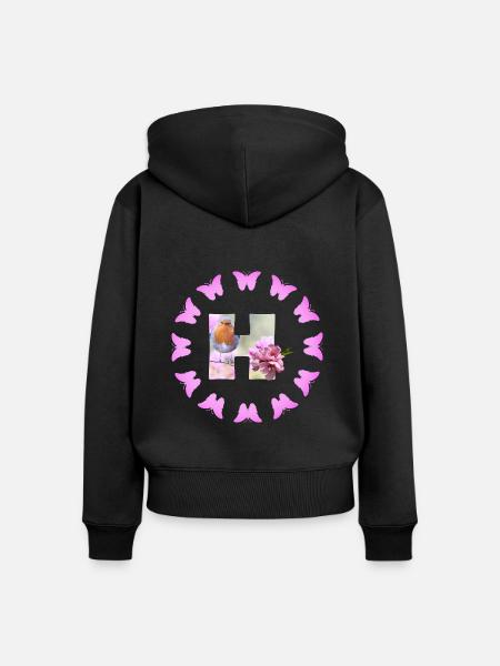 obstblüte h - Frauen Premium Bio Zip Hoodie - Schwarz
