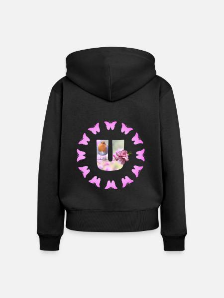obstblüte u - Frauen Premium Bio Zip Hoodie - Schwarz