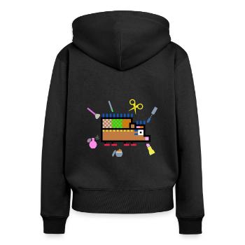 HedgehogBeauty - Women's Premium Organic Zip Hoodie - black - Back - Julia (174cm)