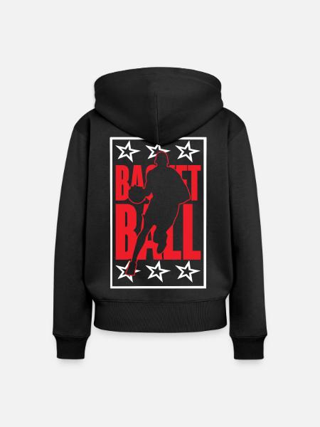 Basketball Basketballer - Frauen Premium Bio Zip Hoodie - Schwarz