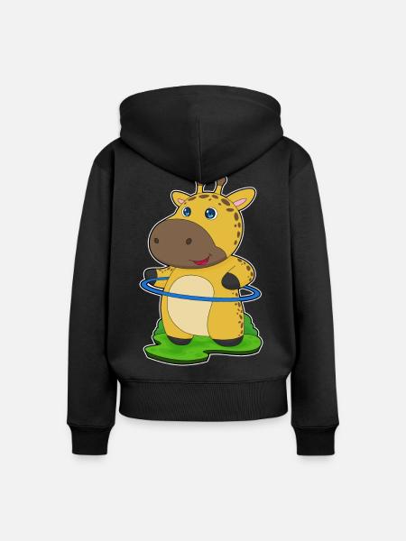 Giraffe Fitnessreifen Workout Gymnastik - Frauen Premium Bio Zip Hoodie - Schwarz