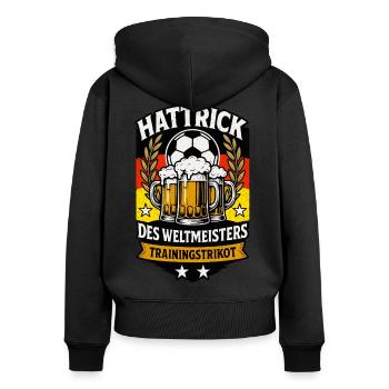Training jersey for world champion football fans - Women's Premium Organic Zip Hoodie - black - Back - Julia (174cm)