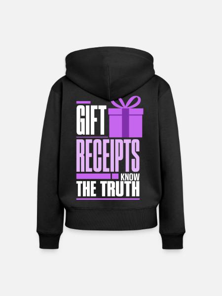 Geschenke - Gift Receipts Know the Truth - Frauen Premium Bio Zip Hoodie - Schwarz