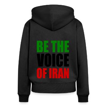 Be the voice of iran - Women's Premium Organic Zip Hoodie - black - Back - Julia (174cm)
