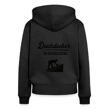 Dachdecker in Ausbildung Dachdeckerausbildung - Frauen Premium Bio Zip Hoodie - Schwarz - Hinten - Julia (174cm)