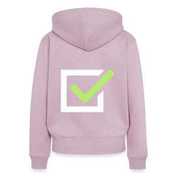 tick tick mark - Women's Premium Organic Zip Hoodie - dusky pink - Back - Julia (174cm)