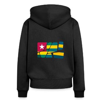 Togo - Sweat à capuche zippé Premium bio Femme - noir - Dos - Julia (174cm)
