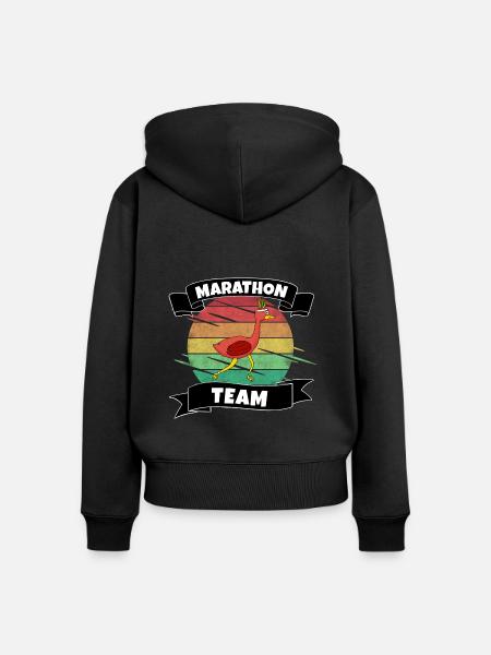 Marathon - Frauen Premium Bio Zip Hoodie - Schwarz