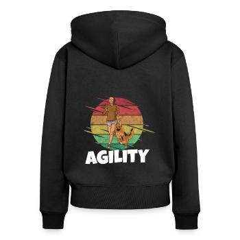 Agility - Women's Premium Organic Zip Hoodie - black - Back - Julia (174cm)