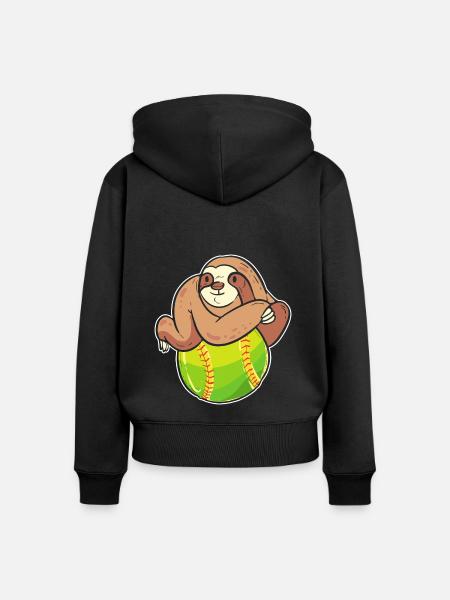Softball Softball-Spieler - Frauen Premium Bio Zip Hoodie - Schwarz