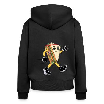 Fun Bread Sandwich Cardio Running Runners - Women's Premium Organic Zip Hoodie - black - Back - Julia (174cm)