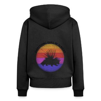 Stachelschweine Designs für Tierliebhaber Nagetier - Frauen Premium Bio Zip Hoodie - Schwarz - Hinten - Julia (174cm)