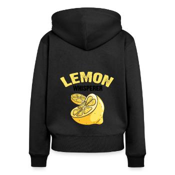 Lemon Design Lemonades Stand Boss Vente de citron - Sweat à capuche zippé Premium bio Femme - noir - Dos - Julia (174cm)