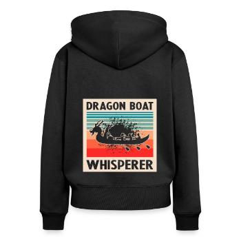 Dragon Boat Theme for Dragon Boat Paddling - Women's Premium Organic Zip Hoodie - black - Back - Julia (174cm)
