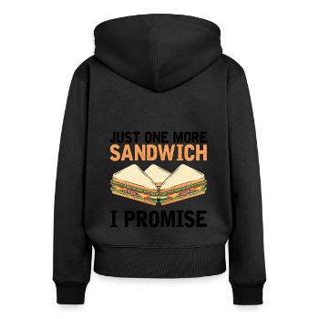 Sandwich Lover Cheese Fast Food Food Food - Women's Premium Organic Zip Hoodie - black - Back - Julia (174cm)
