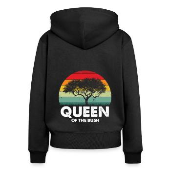 Safari Familienurlaub Design für Afrika Savanne - Frauen Premium Bio Zip Hoodie - Schwarz - Hinten - Julia (174cm)