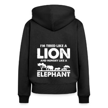 Afrikanische Familienreise Design für Afrika - Frauen Premium Bio Zip Hoodie - Schwarz - Hinten - Julia (174cm)
