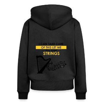 Conceptions de harpiste pour conceptions de harpiste - Sweat à capuche zippé Premium bio Femme - noir - Dos - Julia (174cm)