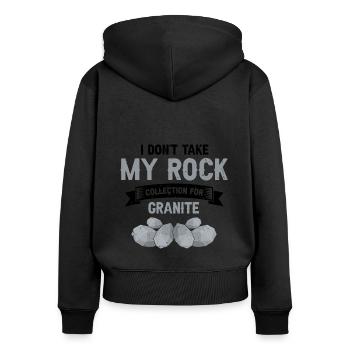Mineral Collectors and Ores Minerals Fan - Women's Premium Organic Zip Hoodie - black - Back - Julia (174cm)