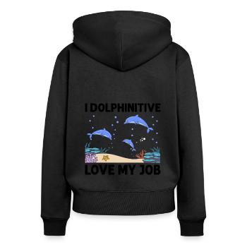 Diving Adventure Divers Sea Ocean - Women's Premium Organic Zip Hoodie - black - Back - Julia (174cm)