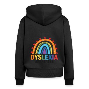 Dyslexia Teacher for Legathenia Therapists - Women's Premium Organic Zip Hoodie - black - Back - Julia (174cm)