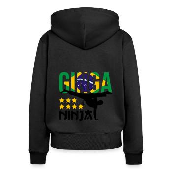 Dicton de danse afro-brésilienne pour la Capoeira - Sweat à capuche zippé Premium bio Femme - noir - Dos - Julia (174cm)