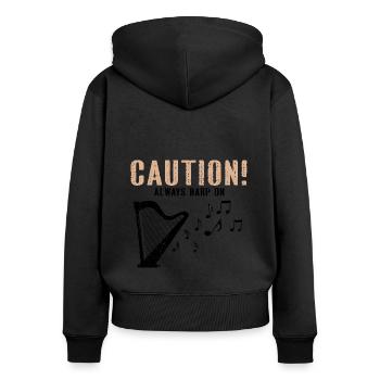 Conception de harpe pour harpiste et joueur de harpe - Sweat à capuche zippé Premium bio Femme - noir - Dos - Julia (174cm)
