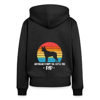 Australian Stumpy Tail Cattle Dog - Frauen Premium Bio Zip Hoodie - Schwarz - Hinten - Julia (174cm)