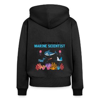 Official Marine Scientist Marine Biologist - Women's Premium Organic Zip Hoodie - black - Back - Julia (174cm)