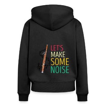 Basson pour basson anches et bassoniste - Sweat à capuche zippé Premium bio Femme - noir - Dos - Julia (174cm)