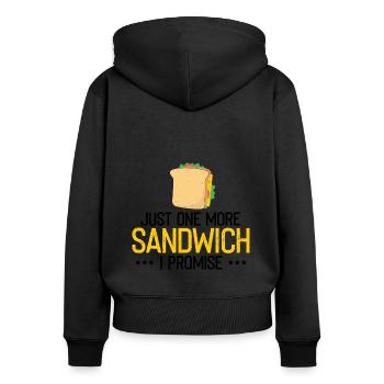 Sandwich Lover Cheese Fast Food Food Food - Women's Premium Organic Zip Hoodie - black - Back - Julia (174cm)