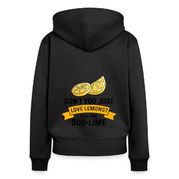 Lemon Design Lemonades Stand Boss Lemon Sale - Women's Premium Organic Zip Hoodie - black - Back - Julia (174cm)