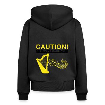 Conceptions de joueurs de harpe pour les conceptions de joueurs de harpe - Sweat à capuche zippé Premium bio Femme - noir - Dos - Julia (174cm)