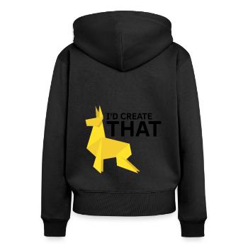 Conception d'origami Kirigami coloré - Sweat à capuche zippé Premium bio Femme - noir - Dos - Julia (174cm)