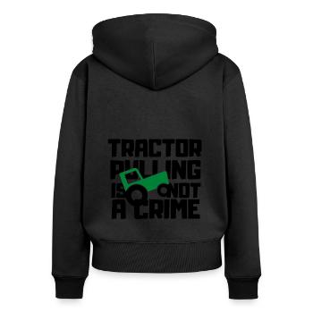 Trecker Treck Geschenk Traktor Pulling Tractor - Frauen Premium Bio Zip Hoodie - Schwarz - Hinten - Julia (174cm)