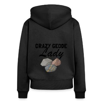 Recherche sur les roches et conception de roches à quartz - Sweat à capuche zippé Premium bio Femme - noir - Dos - Julia (174cm)