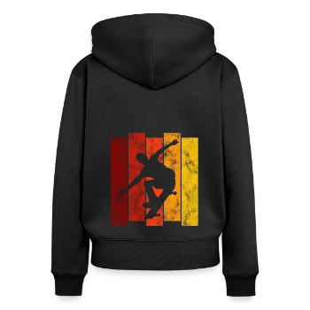 Skateboarder Skateboard Skater Skate Skateing - Women's Premium Organic Zip Hoodie - black - Back - Julia (174cm)