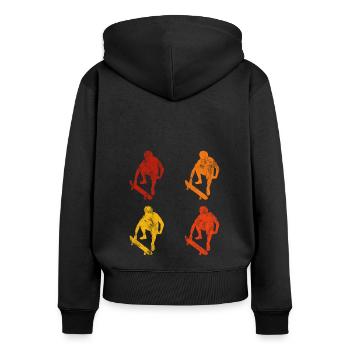 Skateboarder Skateboard Skater Skate Skateing - Women's Premium Organic Zip Hoodie - black - Back - Julia (174cm)