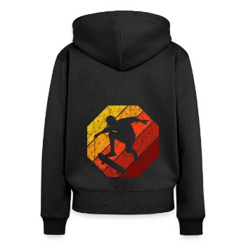 Skateboard Skateboarder Skater Skate Skateing - Women's Premium Organic Zip Hoodie - black - Back - Julia (174cm)