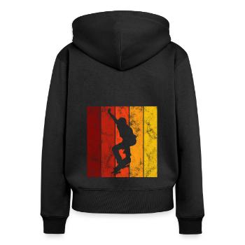 Skateboard Skateboarder Skater Skate Skateing - Women's Premium Organic Zip Hoodie - black - Back - Julia (174cm)