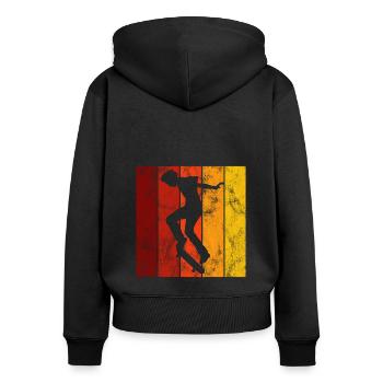 Skateboard Skateboarder Skater Skate Skateing - Sweat à capuche zippé Premium bio Femme - noir - Dos - Julia (174cm)