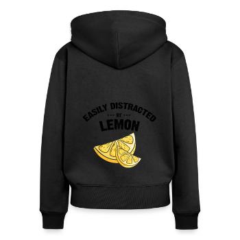 Limonade Limonade Limonade Limonade Stand Design - Sweat à capuche zippé Premium bio Femme - noir - Dos - Julia (174cm)
