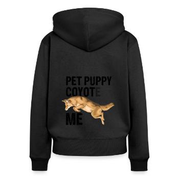 Capture de coyotes et conception de chasseur de coyotes - Sweat à capuche zippé Premium bio Femme - noir - Dos - Julia (174cm)