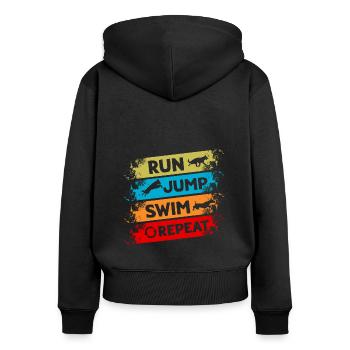 Sports nautiques pour chiens et sports nautiques pour chiens - Sweat à capuche zippé Premium bio Femme - noir - Dos - Julia (174cm)